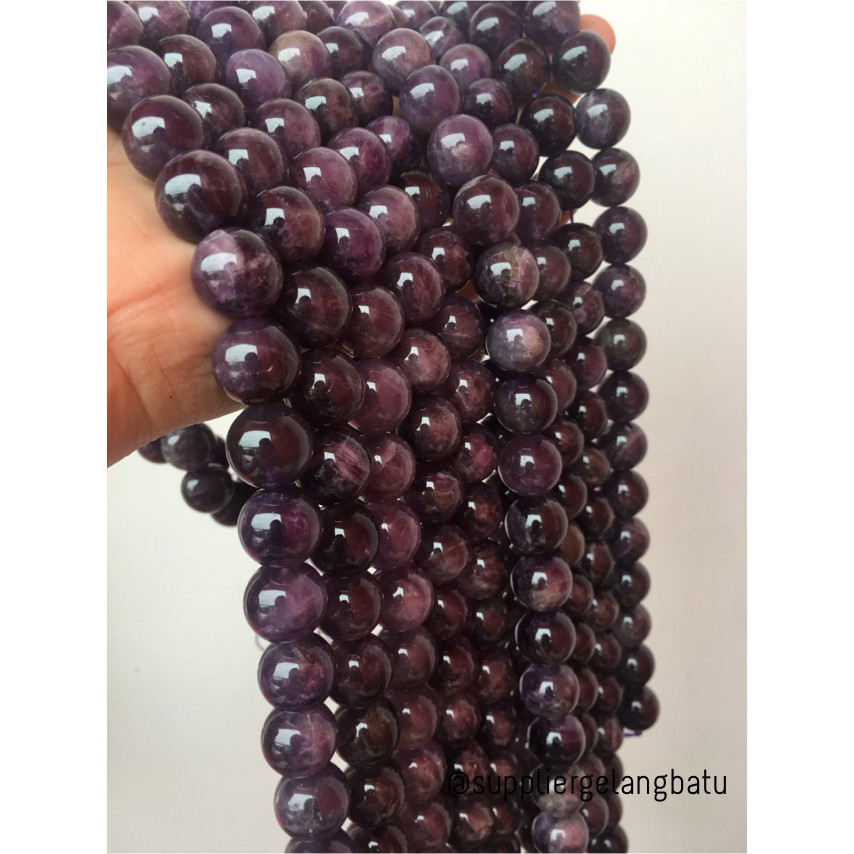 bahan batu kecubung susu 14mm amethyst kalimantan martapura original asli aksesoris craft fashionita