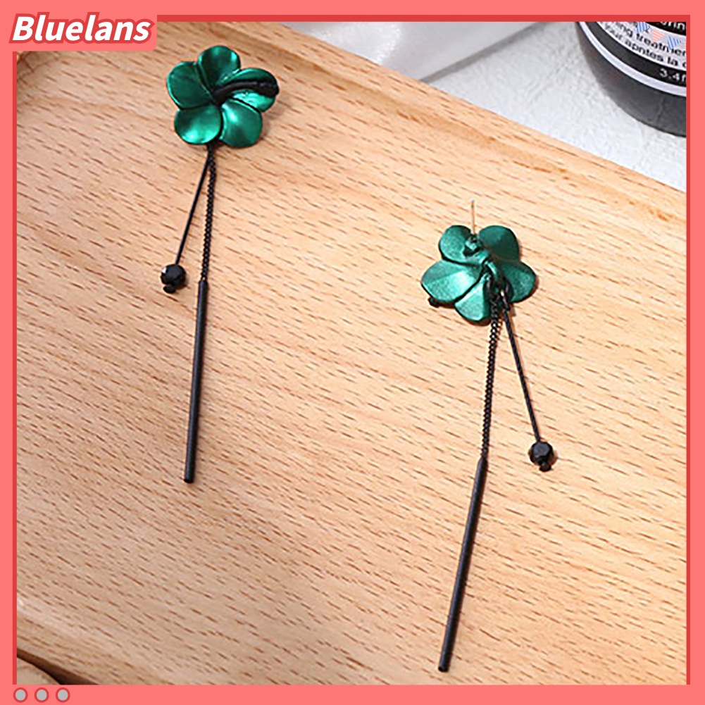 Bluelans Korean Style Long Flower Tassel Earrings Women Party Banquet Cocktail Jewelry