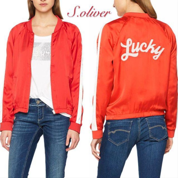 Bbj08456 soliver chili red bomber jacket bomber jacket satin