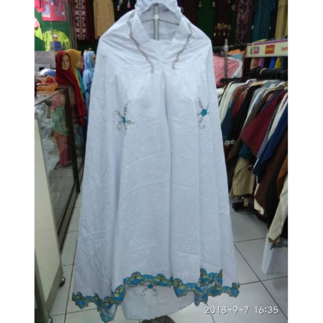 Mukena Dewasa Katun Paris Bordir Bunga