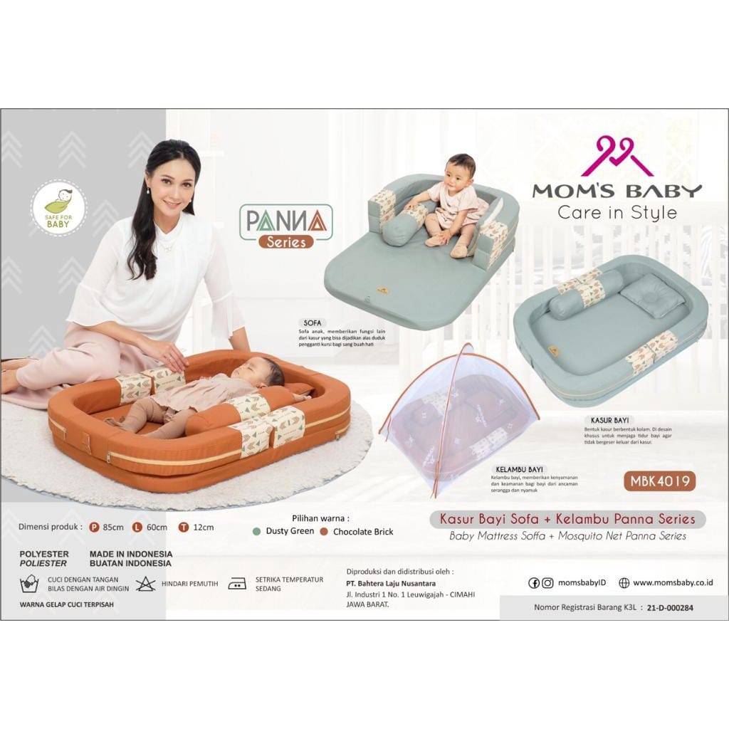 MomsBaby MBK4019 Kasur Bayi Sofa &amp; Kelambu Panna Series