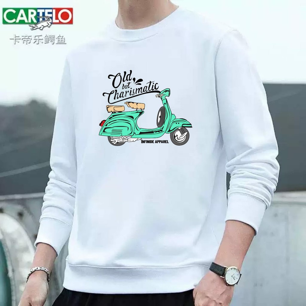 BISA COD-SWEATER VESPA OLD/SWEATER UNISEX/SWEATER TEBAL KEKINIAN