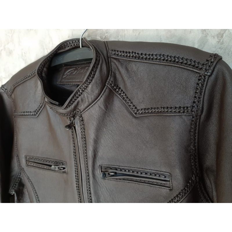 Jaket sulam kulit asli