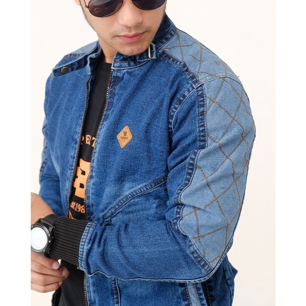 Jaket jeans the berry Jaket denim Jaket pria logo kerah