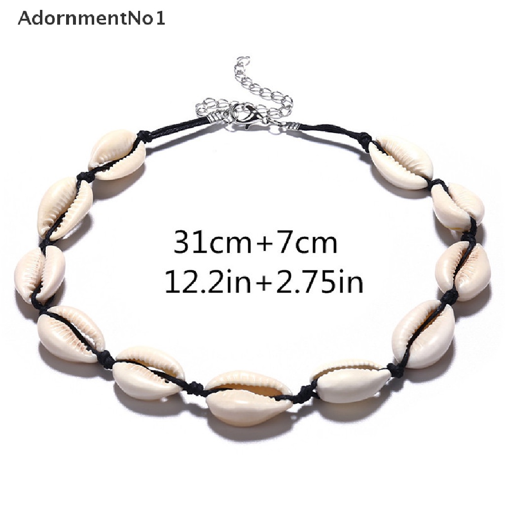 (AdornmentNo1) Kalung Choker Gaya Bohemia Liontin Kerang Laut Untuk Perhiasan Wanita / Pantai