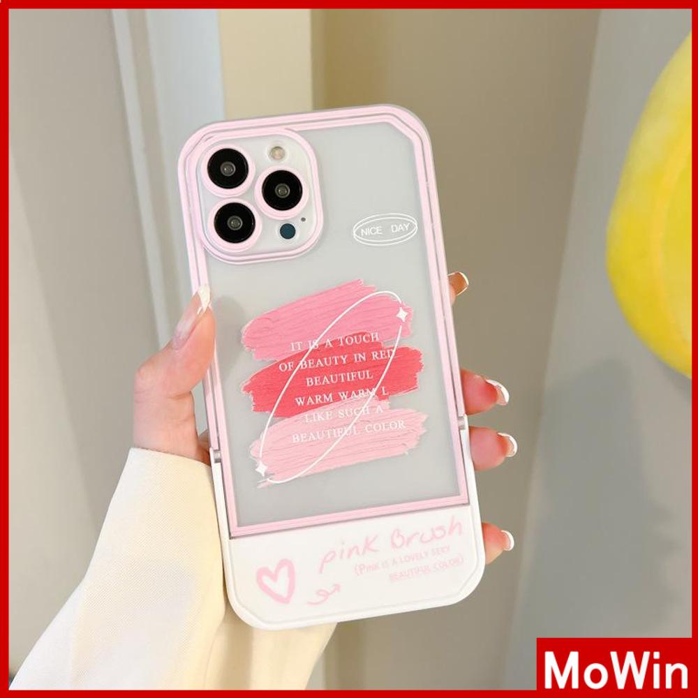 iPhone Case Acrylic Invisible Folding Stand Silicone Soft Case Shockproof Camera Cover Pink Graffiti Cute Compatible For iPhone 11 Pro Max 13 Pro Max 12 Pro Max 7Plus xr XS Max