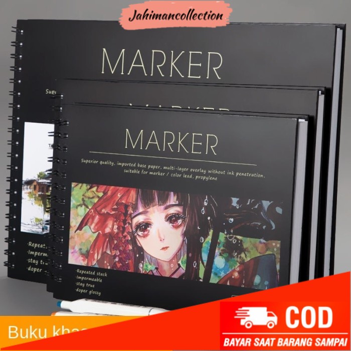 

✨ BISA COD ✨ Marker Pad Professional No Penetration Paper Sketchbook 50 Sheets 130g - 16K