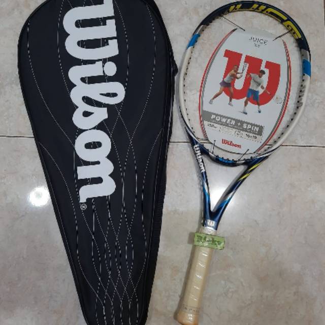 RAKET TENIS WILSON JUICE 108 - POWER+SPIN - PARALLEL  DRILLING - BLX - SMART TENNIS SENSOR- ORIGINAL