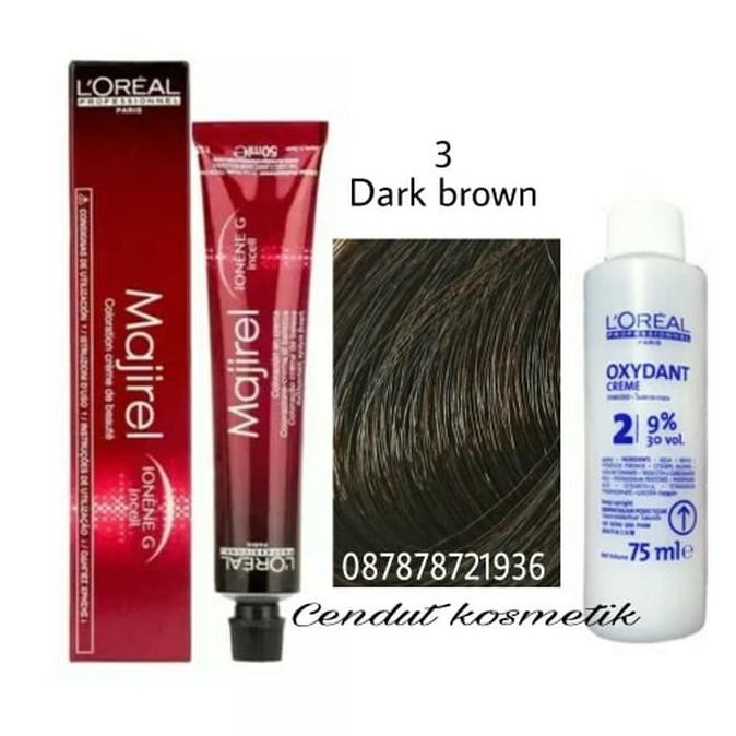  New LOREAL  Majirel 3 Dark brown pewarna  rambut  