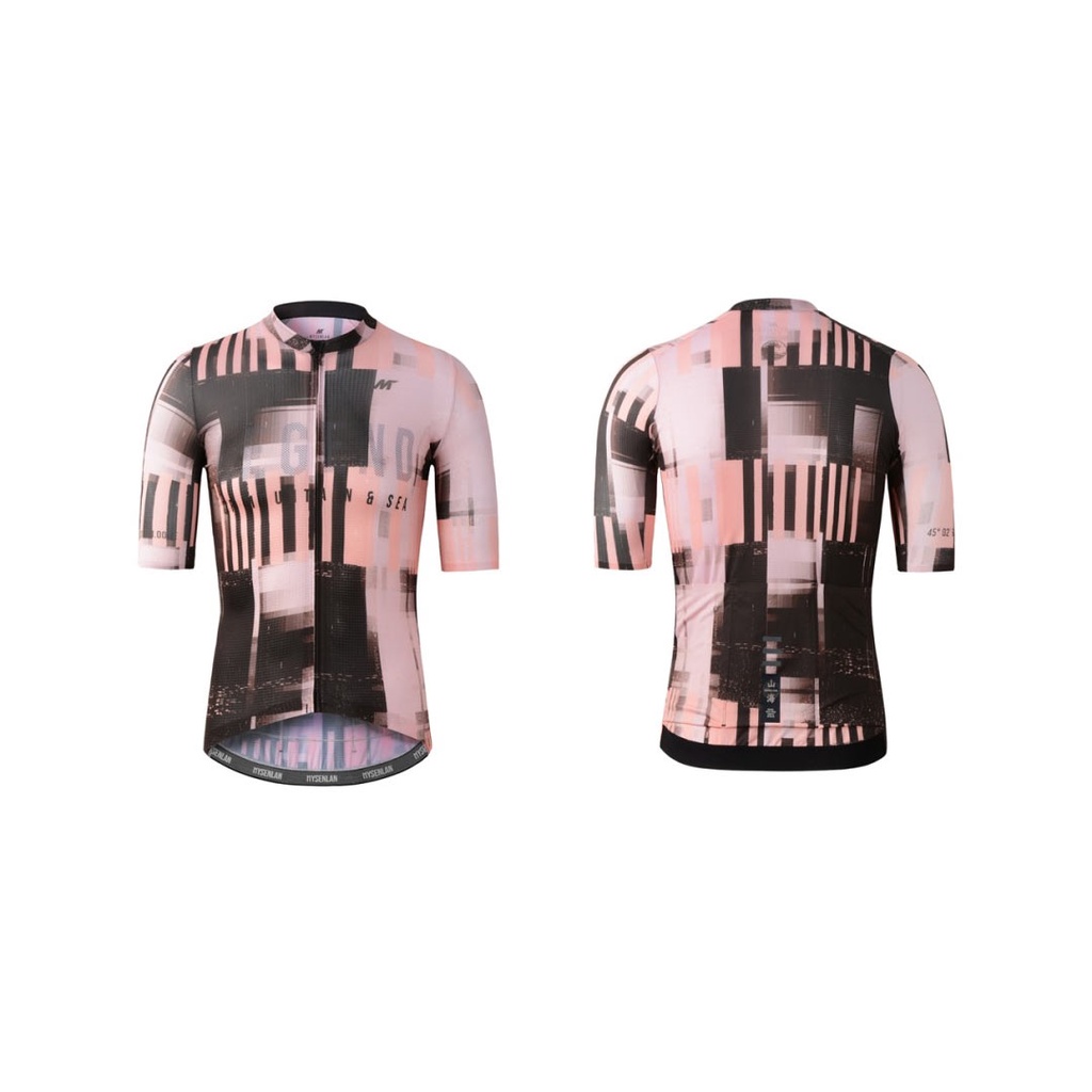 Jersey Sepeda MYSENLAN Men Short Sleeve Impression Pale Pinkish Grey