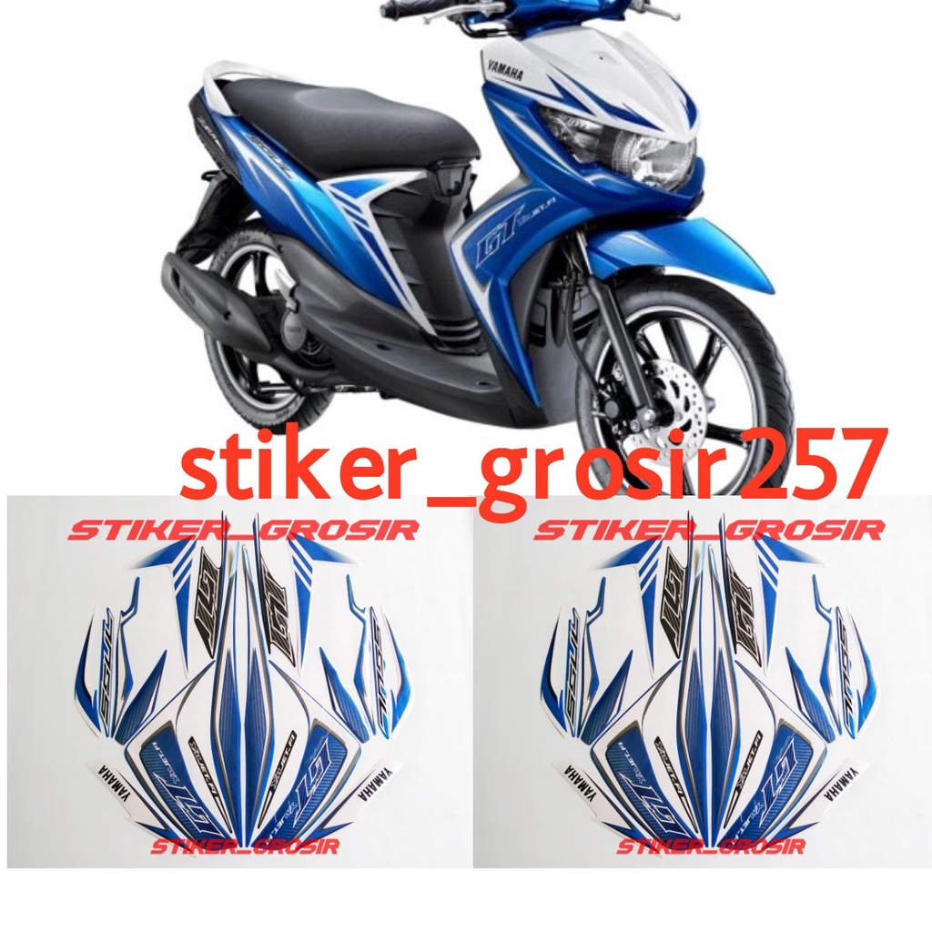 STIKER STRIPING LES LIS BODY YAMAHA MIO SOUL GT STREET 2013 BIRU PUTIH STANDAR