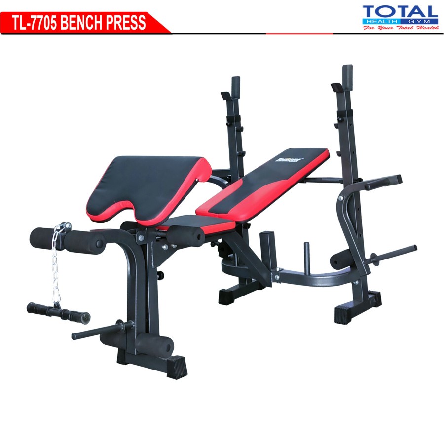 TOTAL HEALTH GYM - New Alat Latihan Angkat Beban Olahraga Gym Fitness Bench Press TL 7705 Plus Stick Diameter 3 Cm