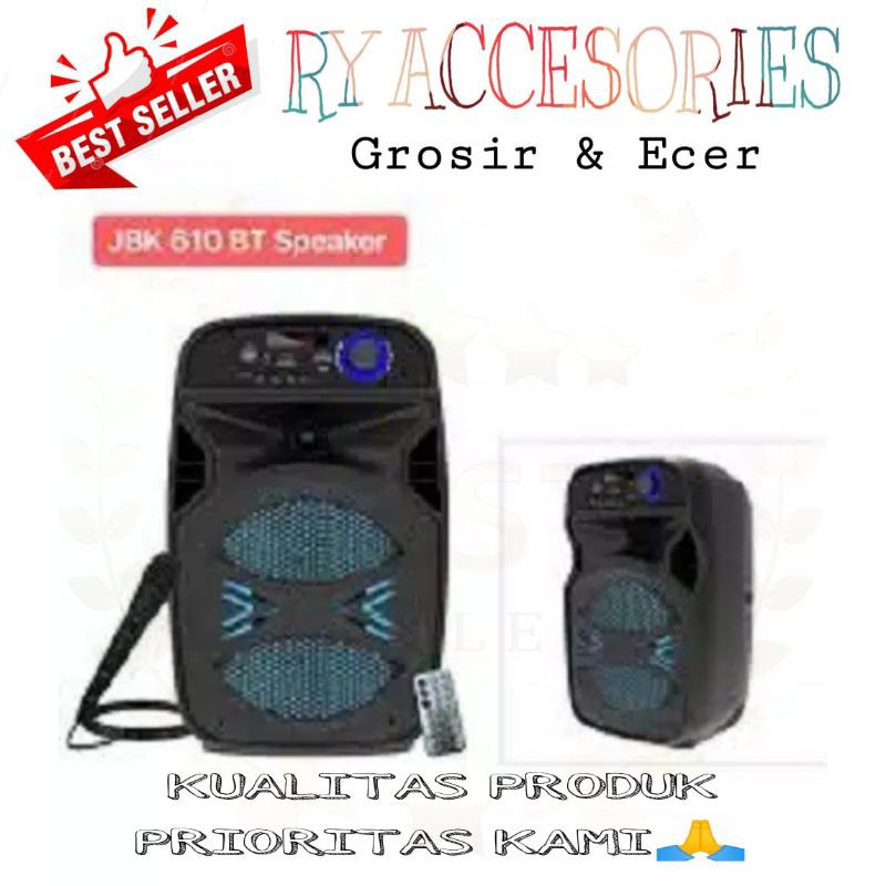 Jual RY SPEAKER KARAOKE BLUETOOTH PORTABLE JBK 610 PLUS MIC Shopee