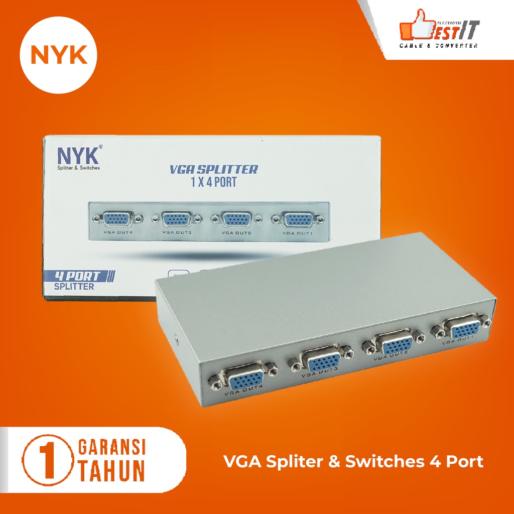 VGA Splitter 1-4 Port 150Mhz NYK High Quality