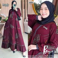 Gamis Wanita Calvin Jeans Diana Busui Tebal Melar Nyaman di Pakai Fane Levila Gamis Muslim Kekinian-BEYZA MAROON