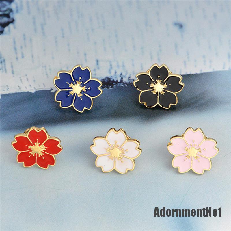 (Adornmentno1) 5pcs Bros Pin Enamel Desain Bunga Untuk Wanita