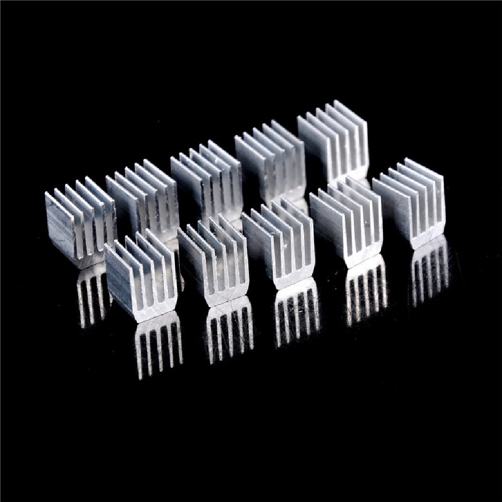 10pcs Radiator Heatsink Pendingin Bahan Aluminum Ukuran 9x9 X 12mm