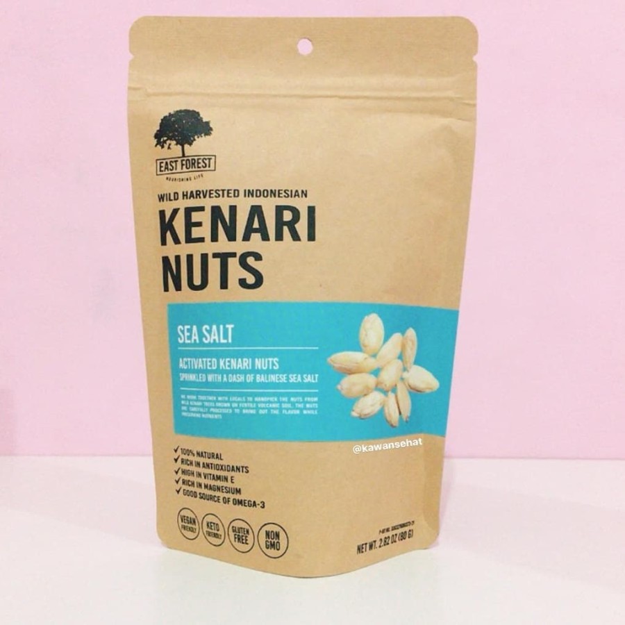 

East Forest Kenari Nuts Sea Salt 80 gram | Kacang Kenari Garam Laut