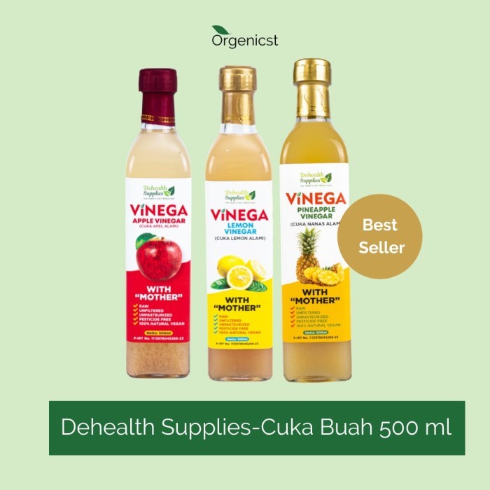 

Jual Apple Non Cider Vinegar - Cuka Sari Apel Lemon Halal Murni Original - Nanas Organik