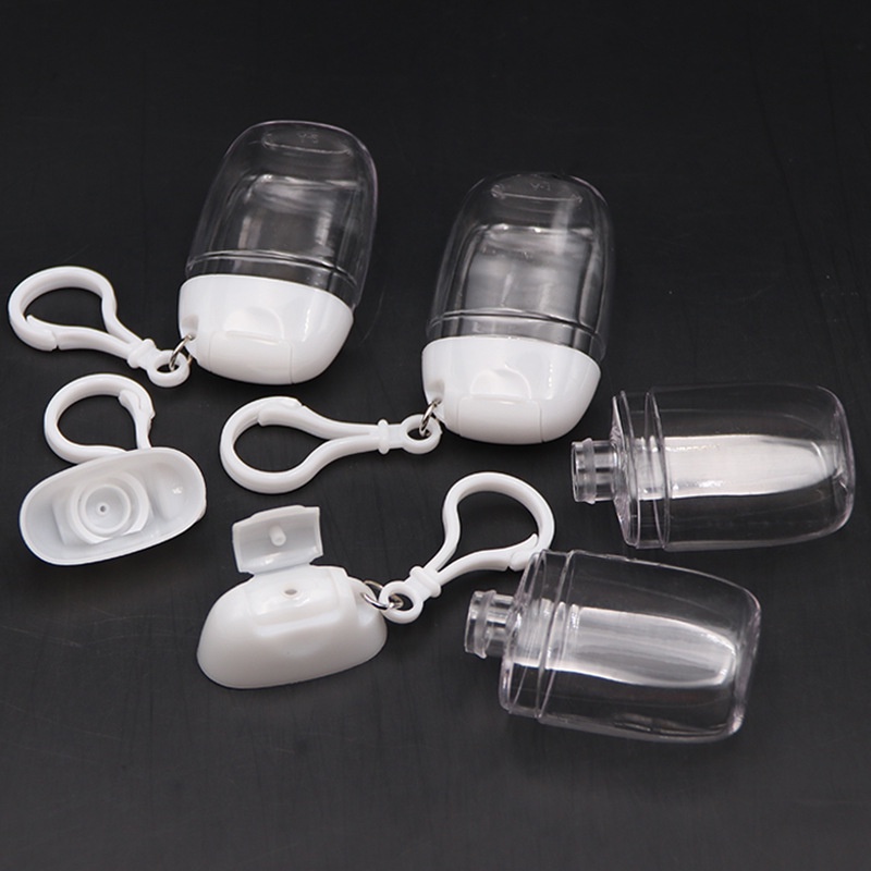 [30ml Flip-top Portable Travel Dispenser Bottle with Hook] [Transparent Airtight Perfume Bottle] [for Dispensing Toner &amp; Lotion &amp; Hand Sanitizer]