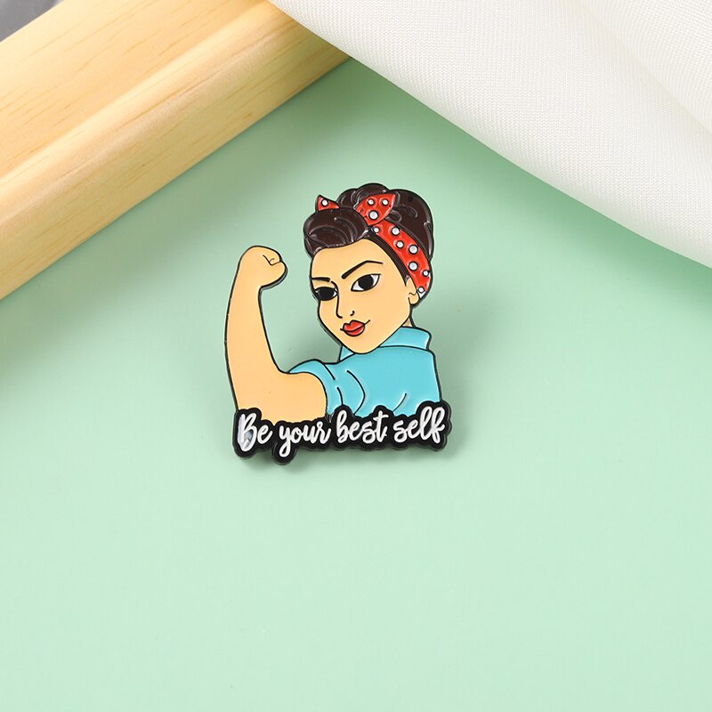 Be Your Best Self Enamel Pin Women Powers Brooch Clothes Lapel Badges Cap Bag Creative Feminism Jewelry Gift for Friends