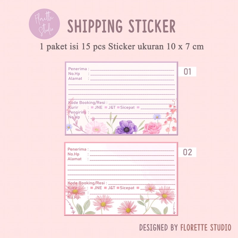 

[florettestudio] Flower Shipping Sticker / Stiker Pengiriman Bunga isi 15 pcs