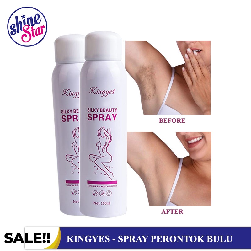 SHINE STAR - [ COD ] KINGYES SILKY BEAUTY SPRAY PERONTOK BULU KETIAK KEMALUAN DAN BULU TANGAN KAKI DAN KUMIS PERMANEN