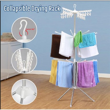 JEMURAN MENARA SHENAR/JEMURAN BAJU/JEMURAN BAJU BULAT/COLLAPSIBLE DRYNG RACK/JEMURAN BAJU BAYI