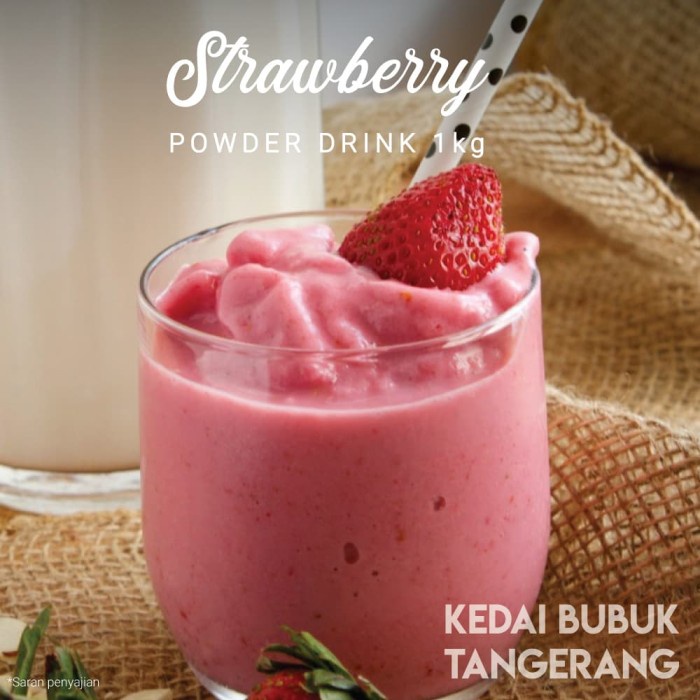 

BUBUK MINUMAN RASA STRAWBERRY BUBBLE DRINK POWDER DRINK 1KG JAVALAND