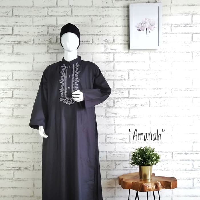 Gamis Anak Cowok Ukuran Xxl Untuk Anak Skitar VL107 (13-15T) Gamis Koko Jubah Hitam Anak Laki-Laki T
