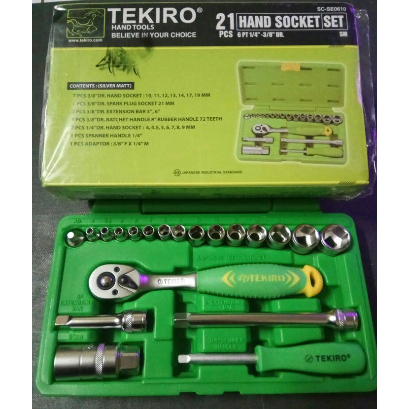 TEKIRO Kunci Sok Set 21 Pcs - Kunci Sok Set Tekiro - Kunci Sok Tekiro Original