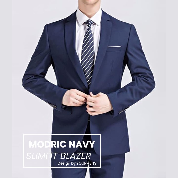 JAS PRIA SEMI FORMAL MODERN NEW MODRIC NAVY BAHAN HIGH TWIST ISTIMEWA ORIGINAL NIKAYU