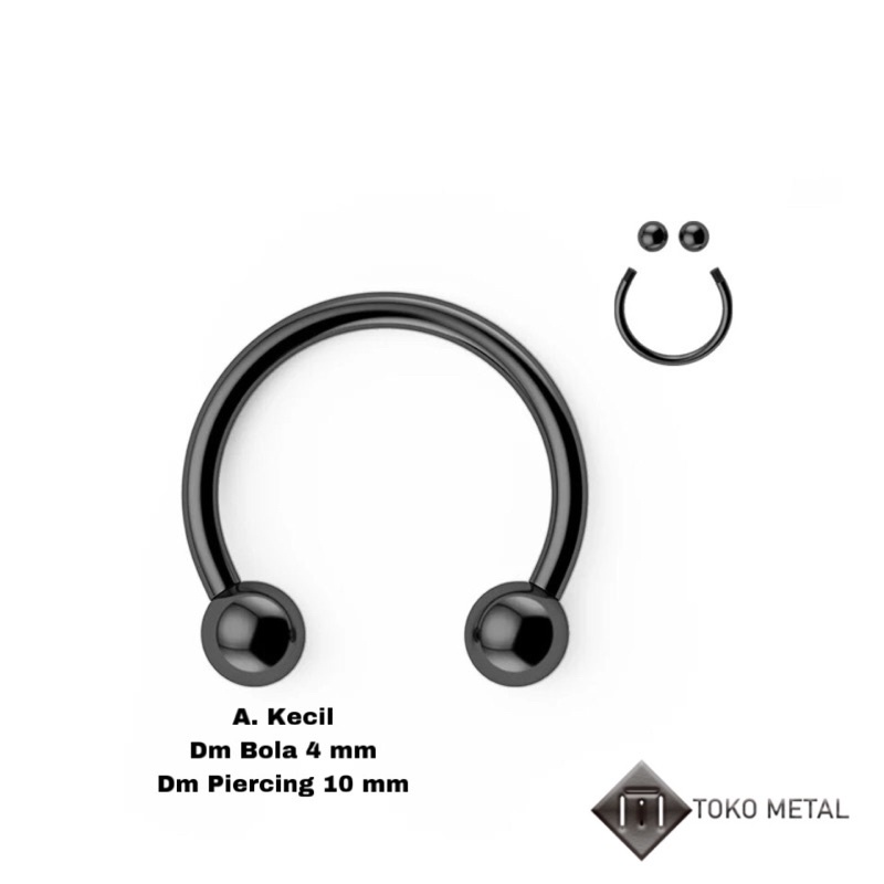 Anting 100% Titanium Piercing Rossi/C Kualitas Tinggi Anti Karat Pria &amp; Wanita [ Toko Metal ]