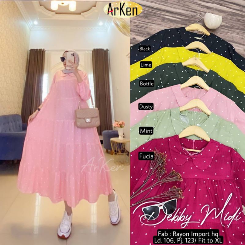 Debby midi dress rayon import hq arken