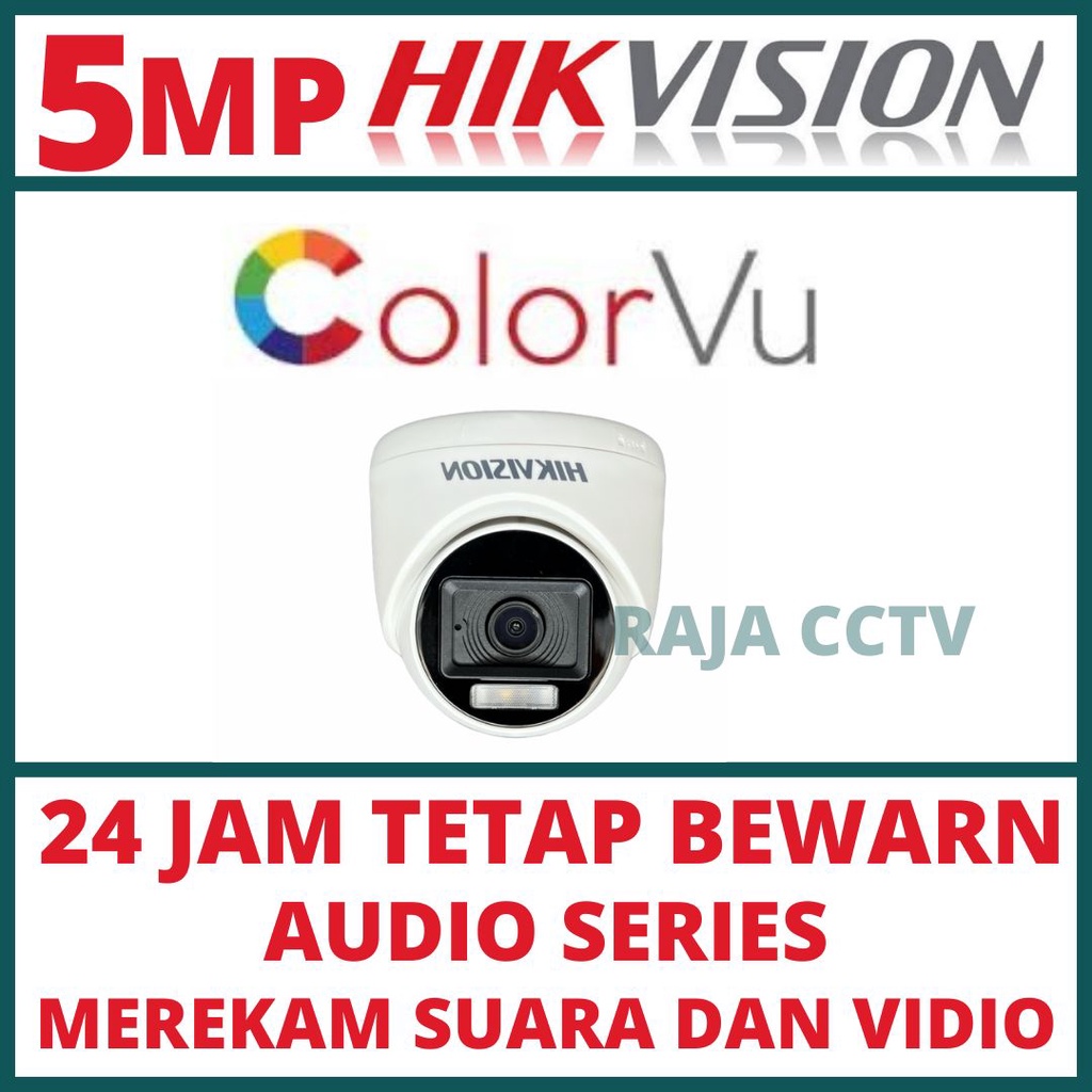 PAKET CCTV HIKVISION 5MP COLORVU 4 CHANNEL 3 CAMERA TURBO HD 3K COLORFUL KAMERA CCTV AUDIO SERIES