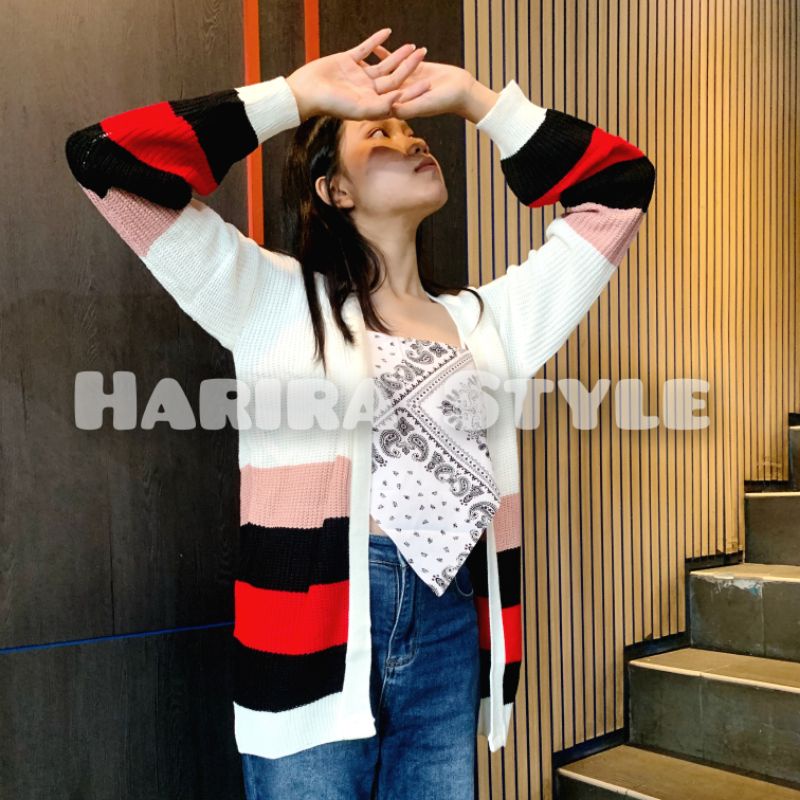 IRINA LONG CARDIGAN MOTIF BLASTER - CARDIGAN KOREA OVERSIZE from HARIRA STYLE
