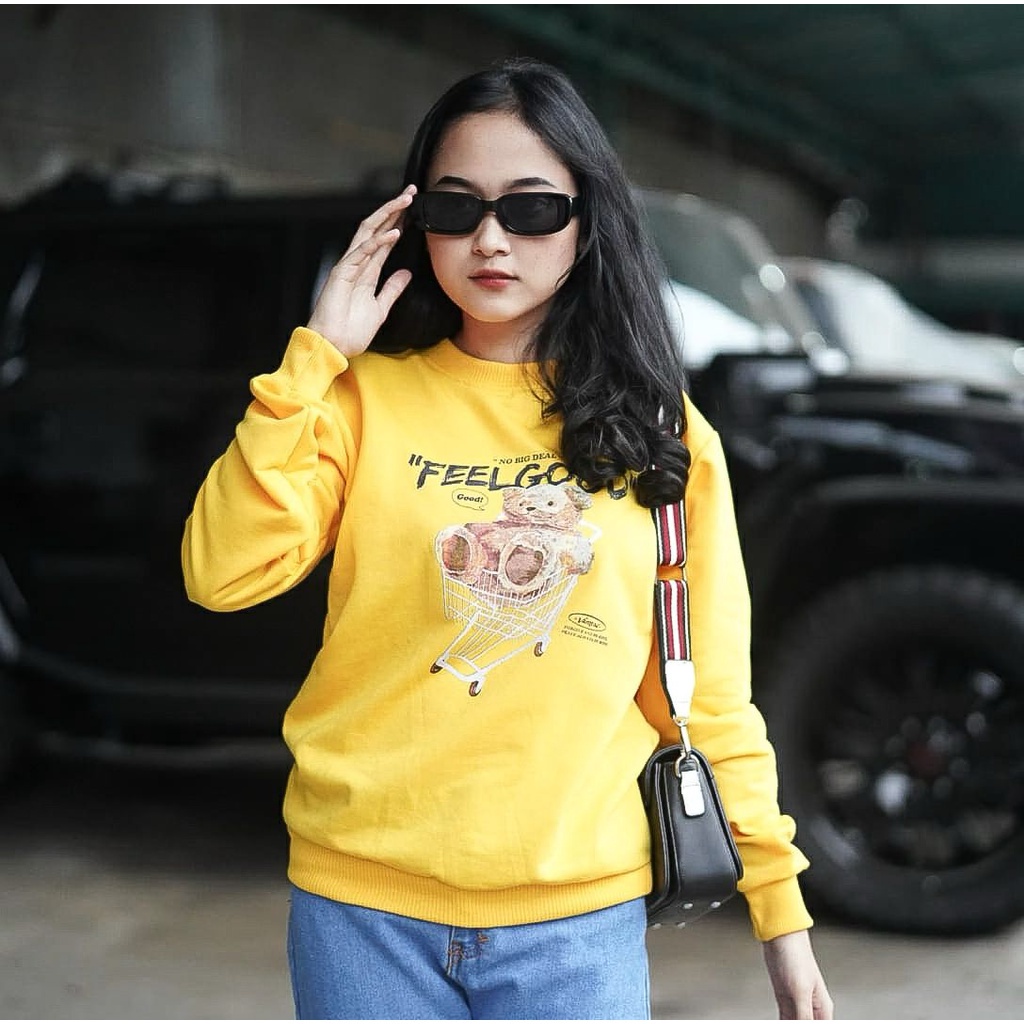 BEFAST - ZFS OOTD Wanita Sweater ADHIT / FLEECE SWEATER FG / Sweater Korean Style / Atasan Wanita Lengan Panjang / Sweater Motif / Sweater Wanita Remaja Terbaru / Termurah