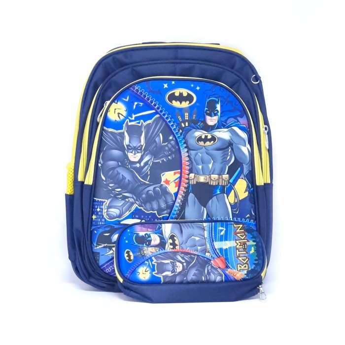 

[GRATIS ONGKIR] Tas Anak Cowok TIMBUL + FREE KOTAK PENSIL TIMBUL MURAH / Ransel Anak - Batman TERJAMIN