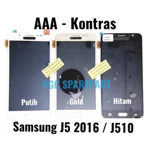 Layar LCD TS Touchscreen Fullset Samsung J5 2016 J510 AAA CONTRAS BLACK GOLD WHITE