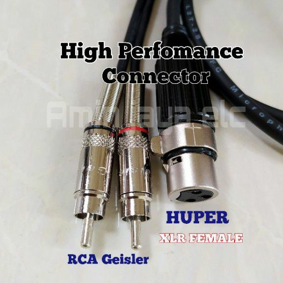 Kabel jack xlr female to dual jack rca male berkualitas