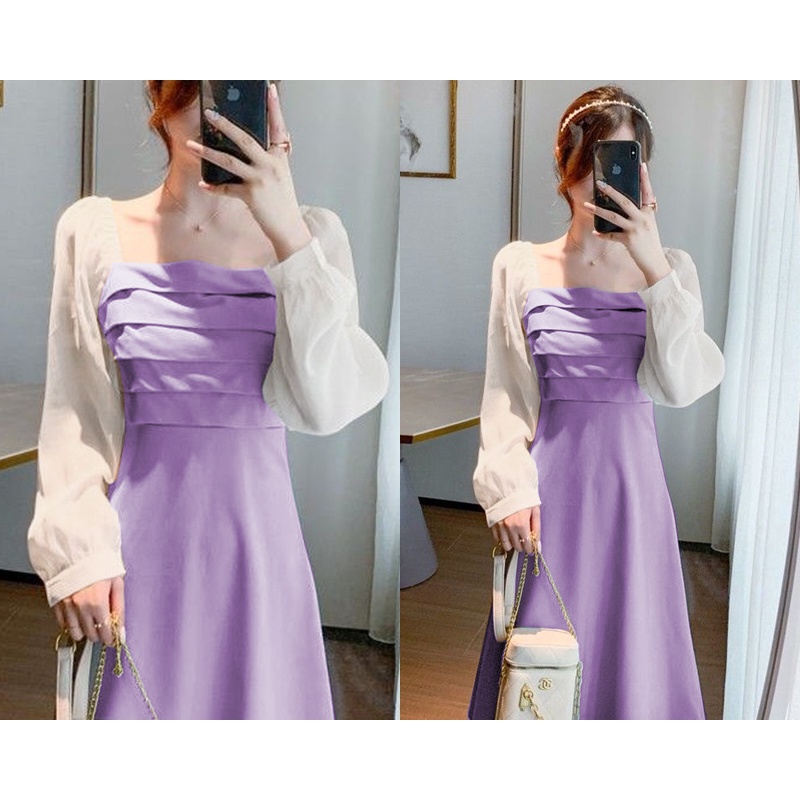 DWEINA LONG SLEEVE MIDI DRESS IMPORT (DRESS LENGAN PANJANG)