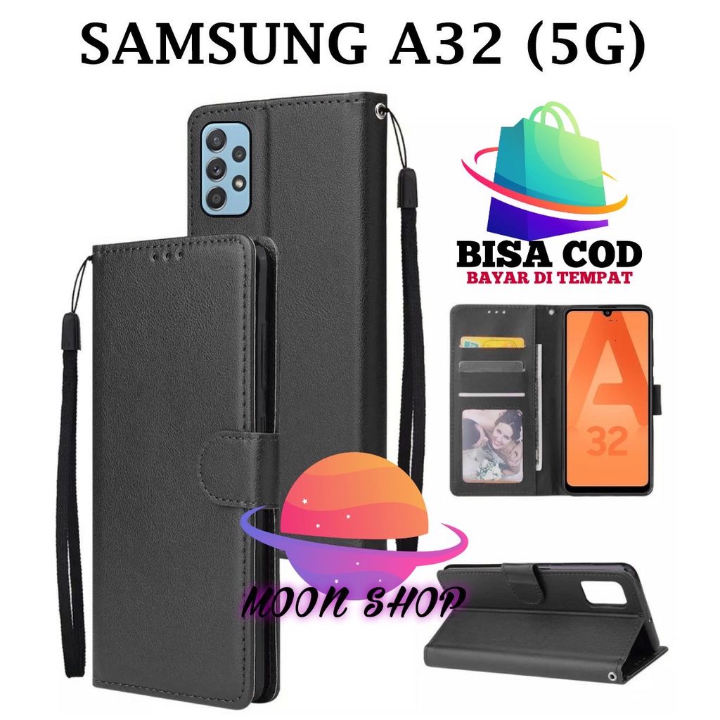 SAMSUNG A32 (5G) FLIP LEATHER CASE PREMIUM-FLIP WALLET CASE KULIT UNTUK SAMSUNG A32 (5G) - CASING DO