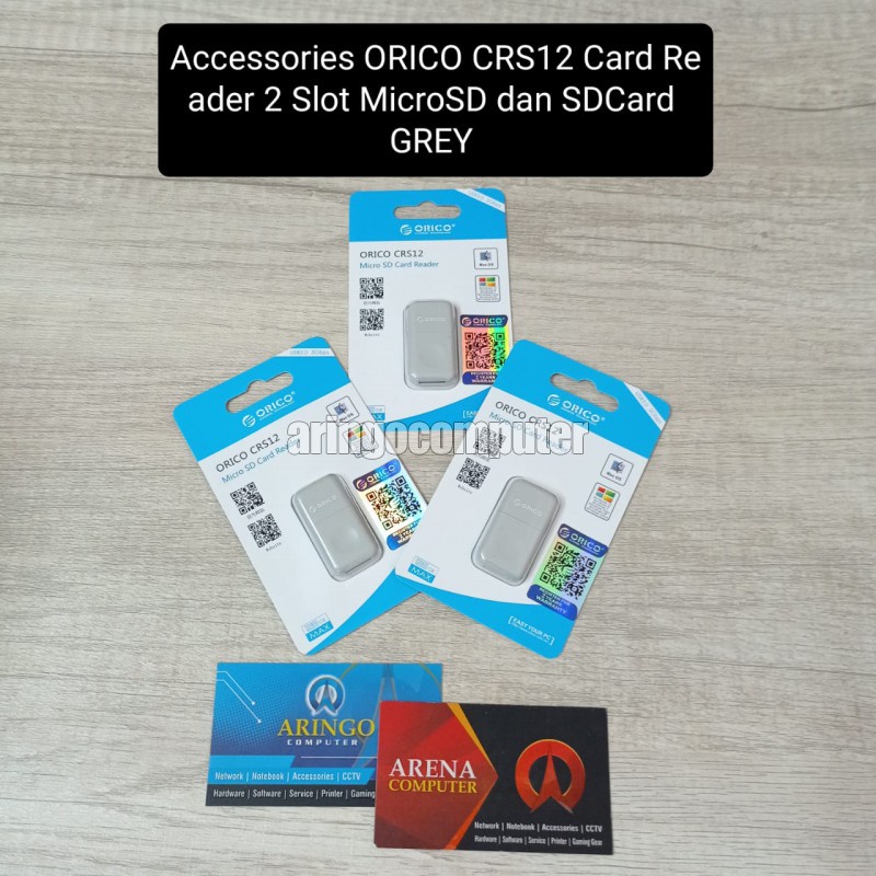 Accessories ORICO CRS12 Card Reader 2 Slot MicroSD dan SDCard GREY