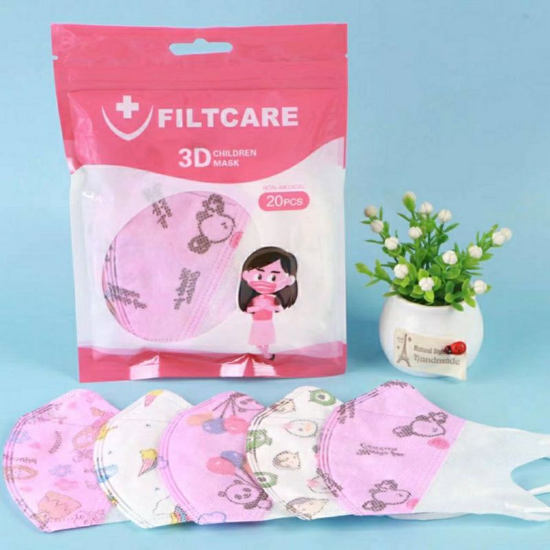 50pcs Masker duckbill anak balita sekolah FILTCARE warna motif kartun lucu