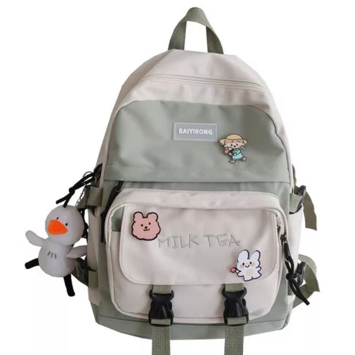 Ransel Wanita Remaja Tas Ransel Motif Milk Tea Ransel wanita