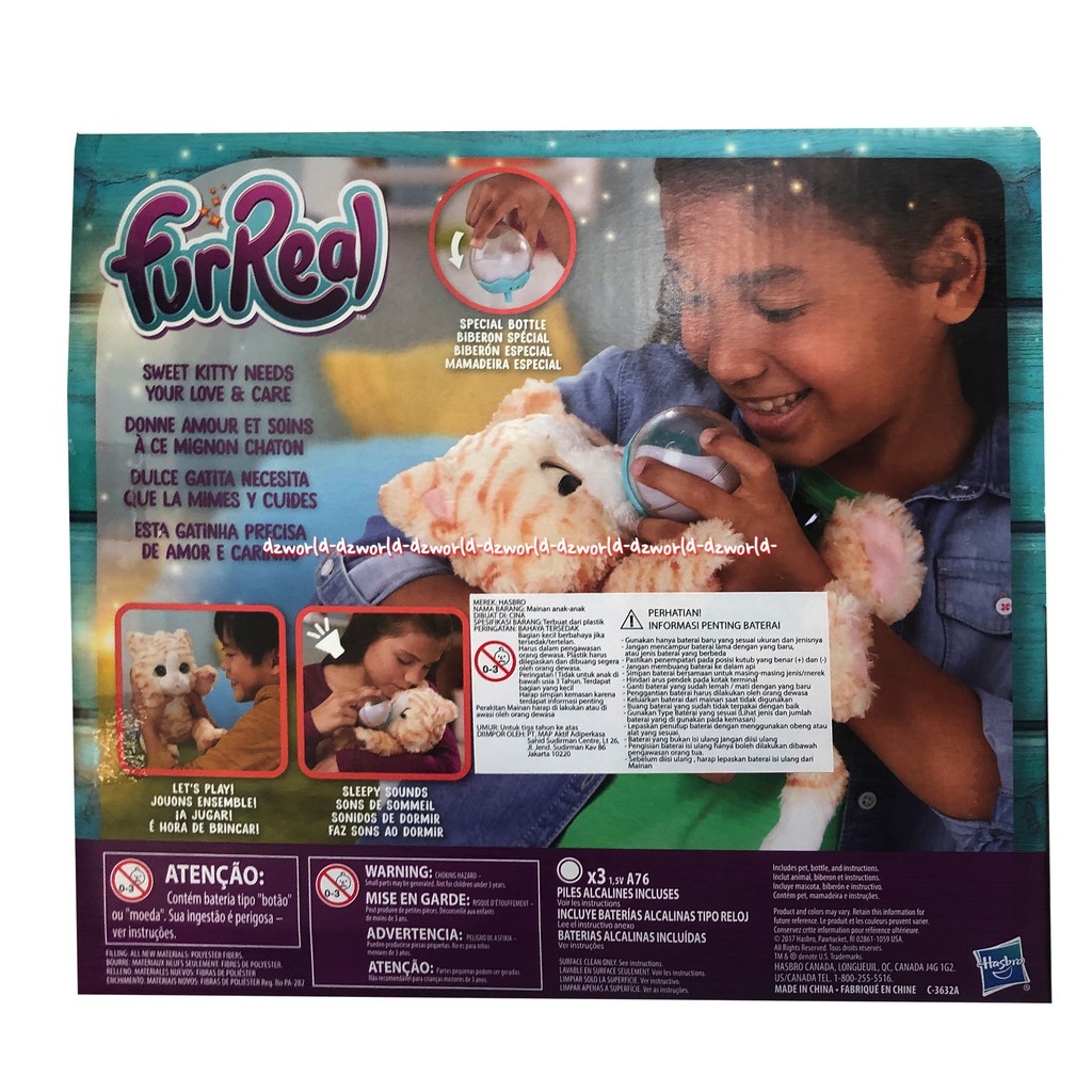 Furreal Cuddlin Caline Hasbro Mainan Boneka Bentuk Kucing Bisa Bersuara Dan Bergerak