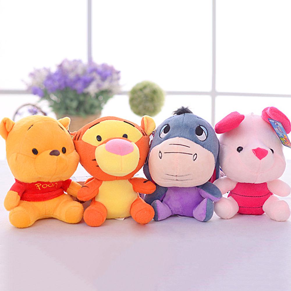 Timekey Mainan Boneka Winnie the Pooh Mini 12cm Bahan Plush Untuk Anak Perempuan E6K6