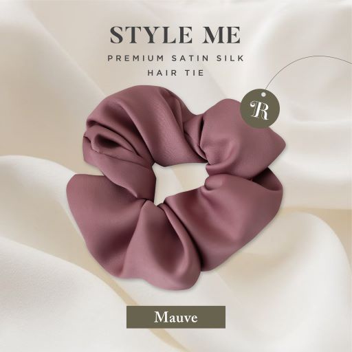 Scrunchies Premium Satin Silk MAXI The Rituale | Ikat Rambut Kuncir Hijab Cepol | Anti Rontok Pusing-Mauve