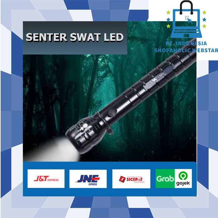 Senter Swat LED / Senter Super Terang / Senter Baterai / Senter SWAT Loreng Besar Kecil