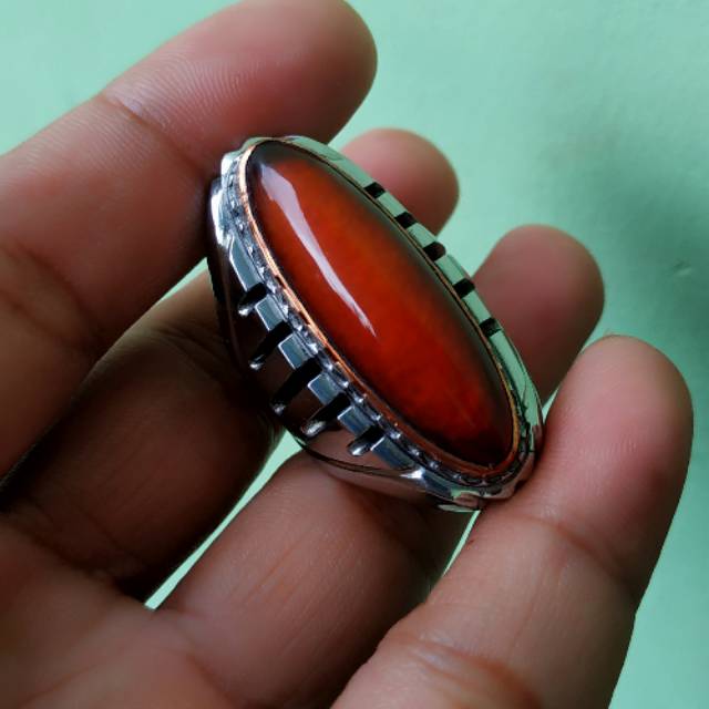 BATU PANDAN MERAH RING MONEL 8